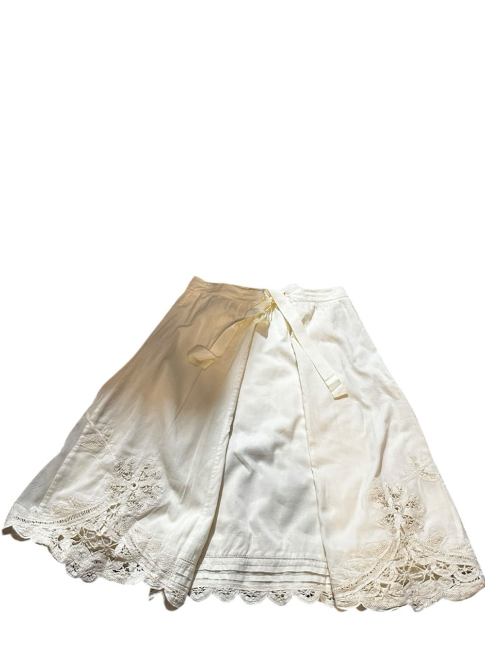 Cordelia 100% Cotton Midi Skirt with Embroidered Flowers, Off White Size 4 - Picture 4 of 14